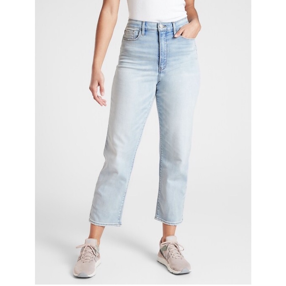 Athleta Sculptek Slim Straight Jeans - Agate Wash Size 8T Tall Long Inseam